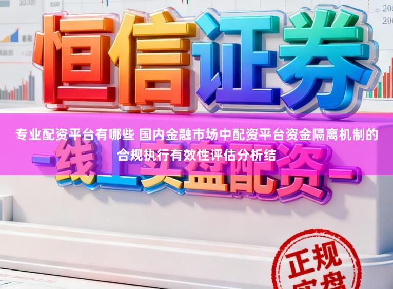 专业配资平台有哪些 国内金融市场中配资平台资金隔离机制的合规执行有效性评估分析结